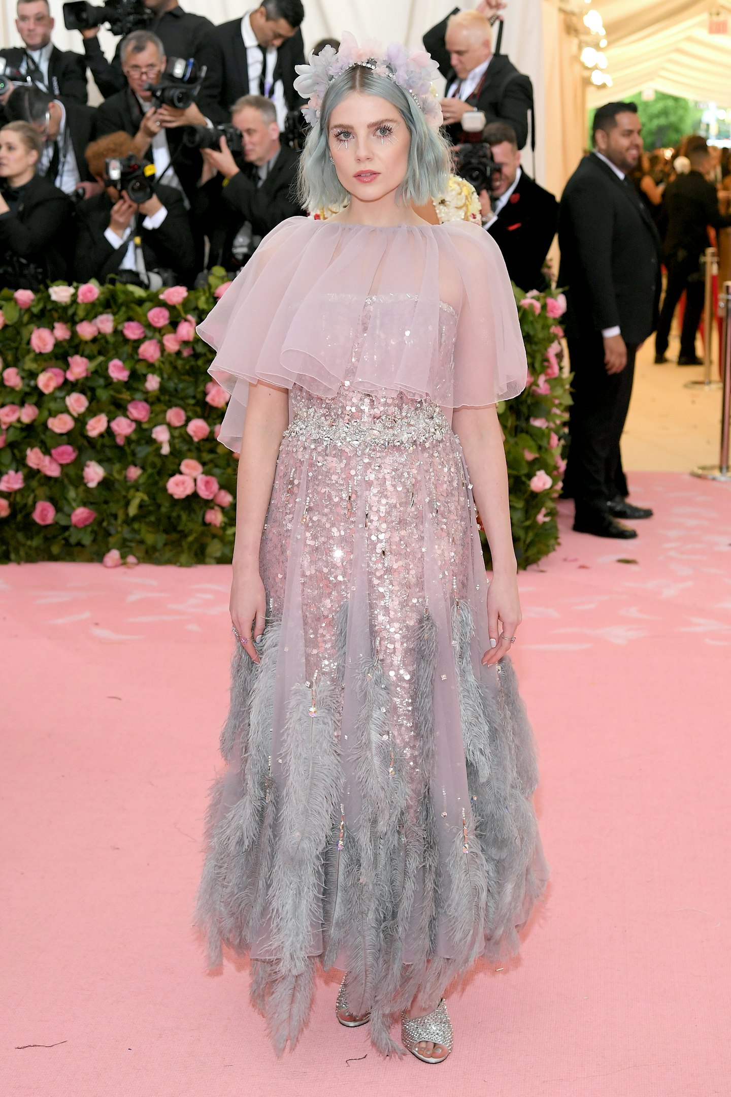 Lucy Boynton wore custom Prada