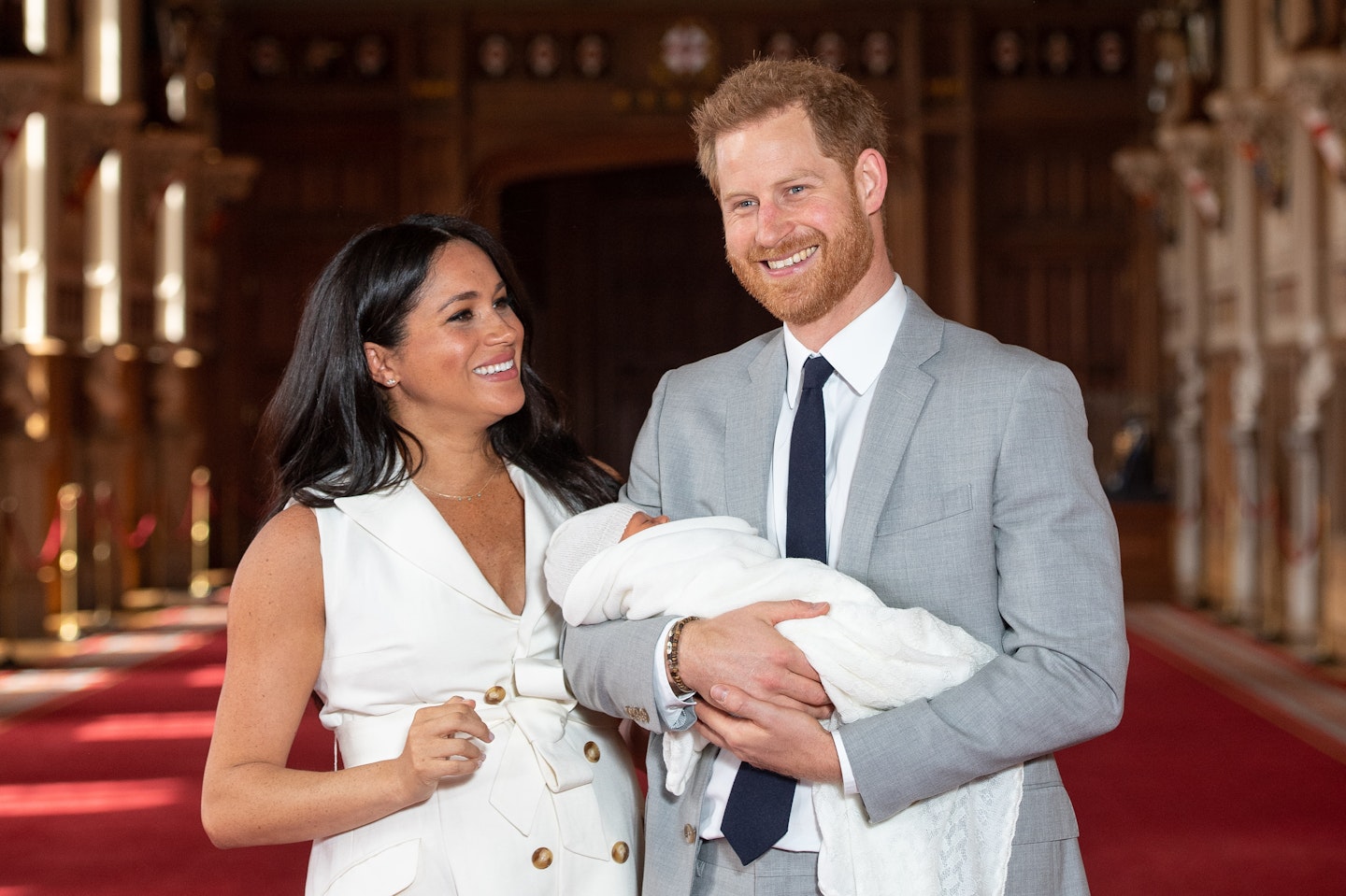 Meghan Markle and Prince Harry with their newborn son