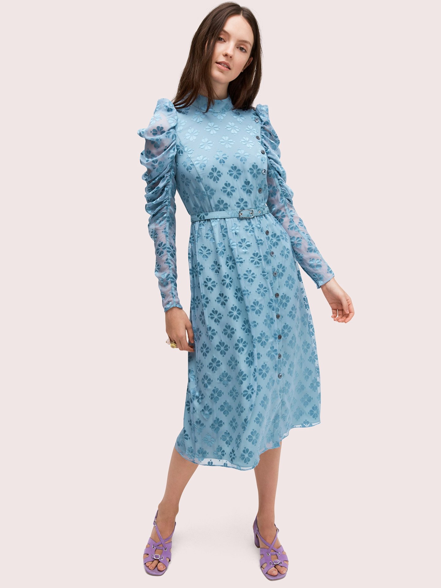 Kate Spade, Blue Devore Floral Midi Dress, £695