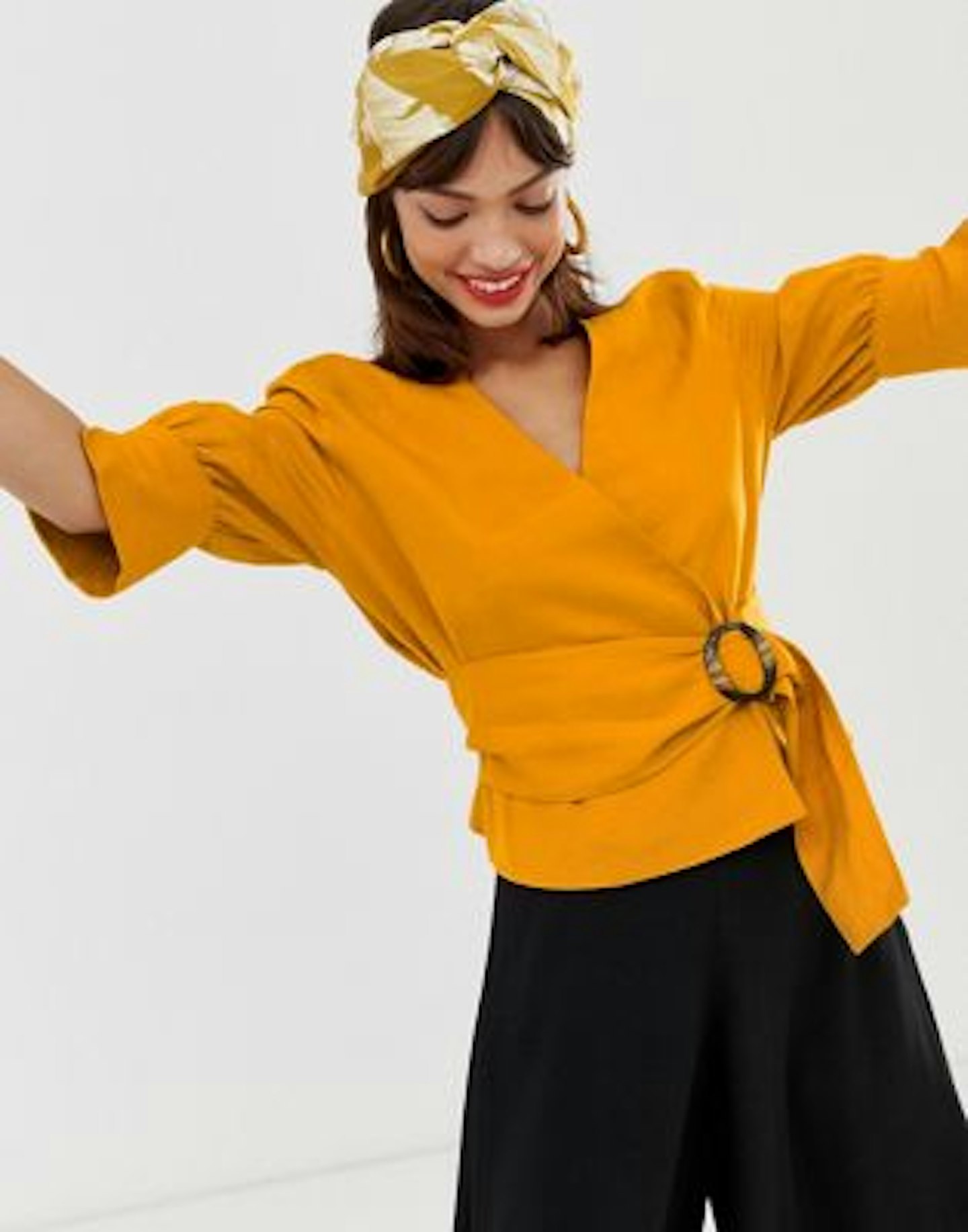 Belted Linen Mustard Blouse, £49