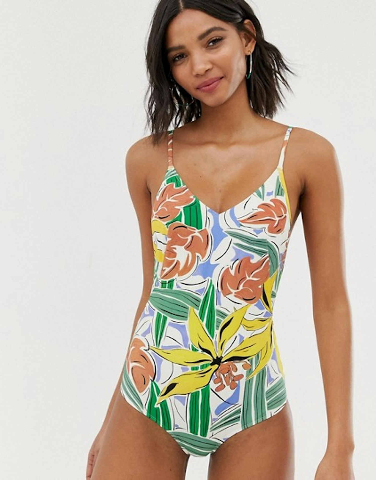 Tropical Print Swimsuit with Low Back, £45