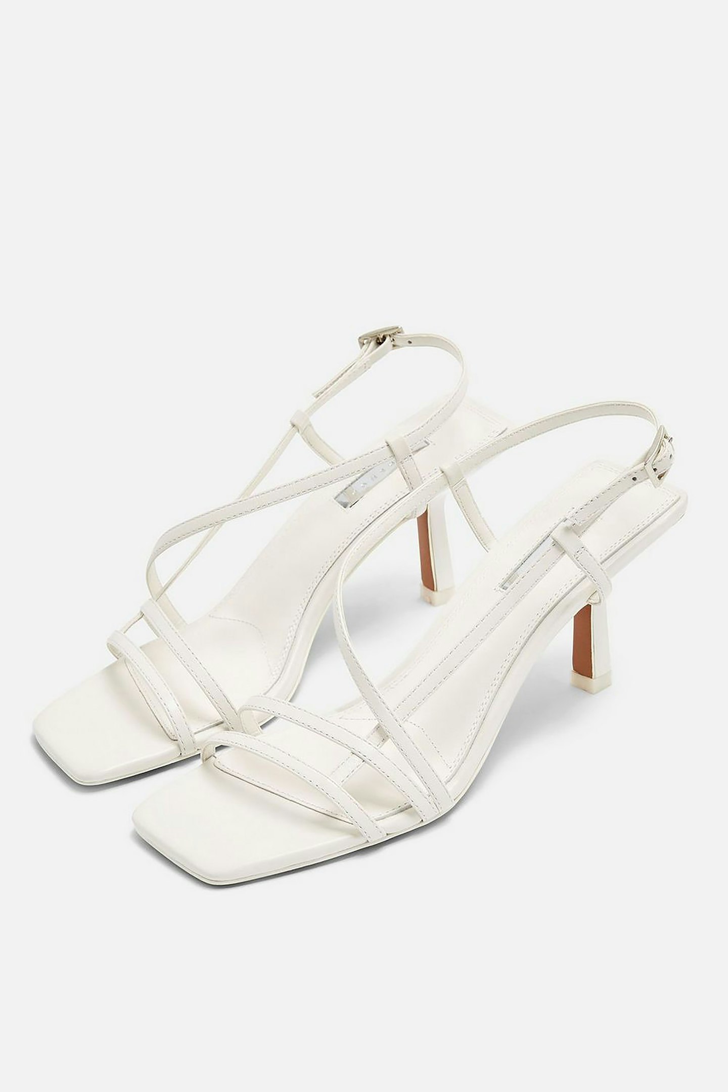 STRIPPY White Heeled Sandals, £39