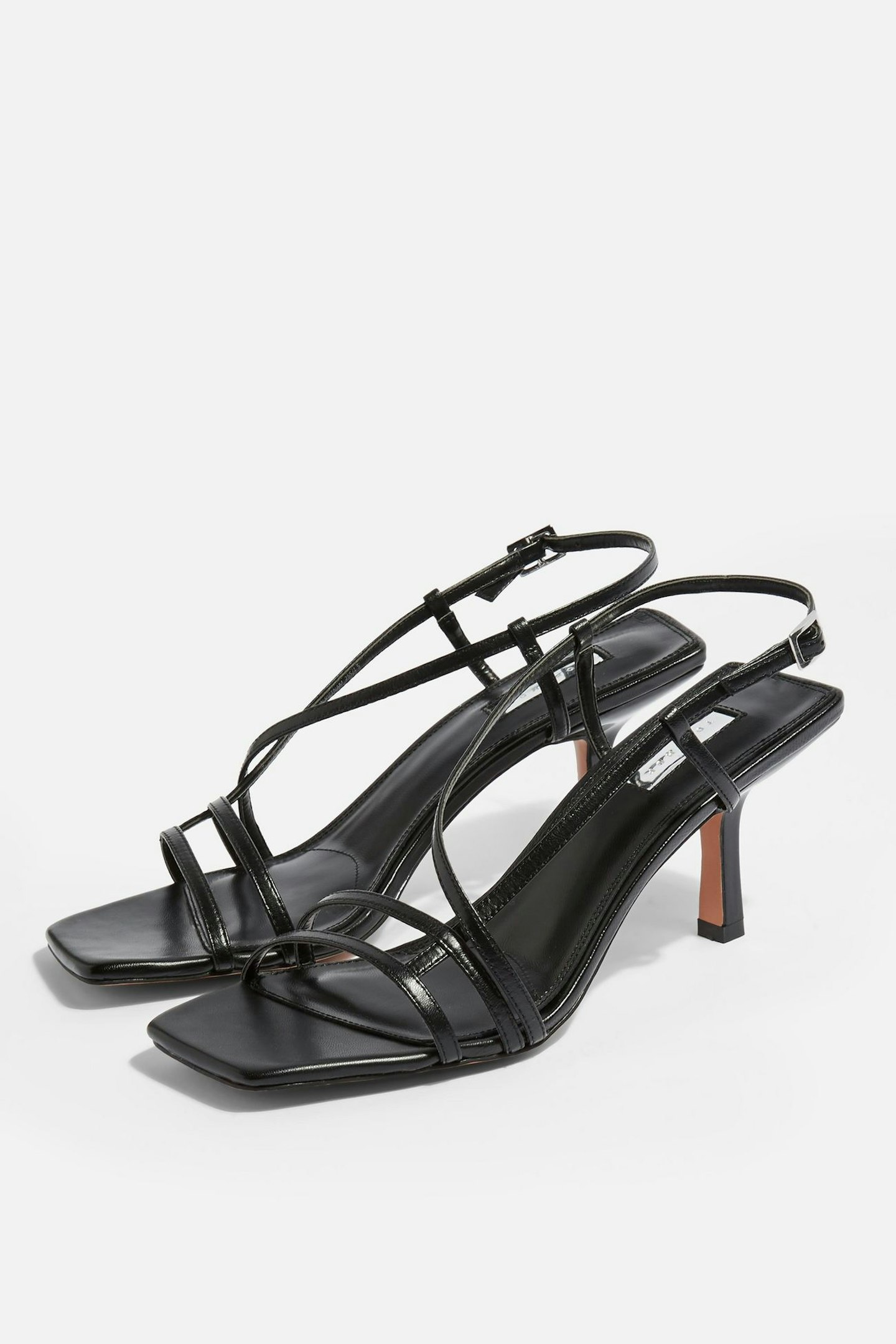 STRIPPY Black Heeled Sandals, £39