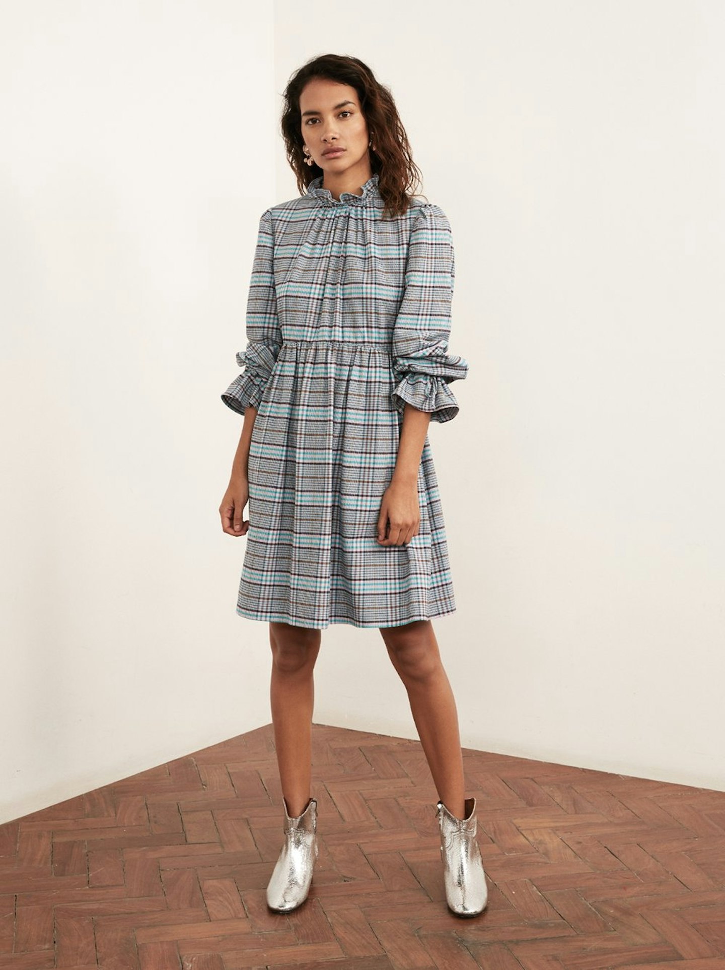 Kitri, Checked Babydoll Dress, WAS £125, NOW £49