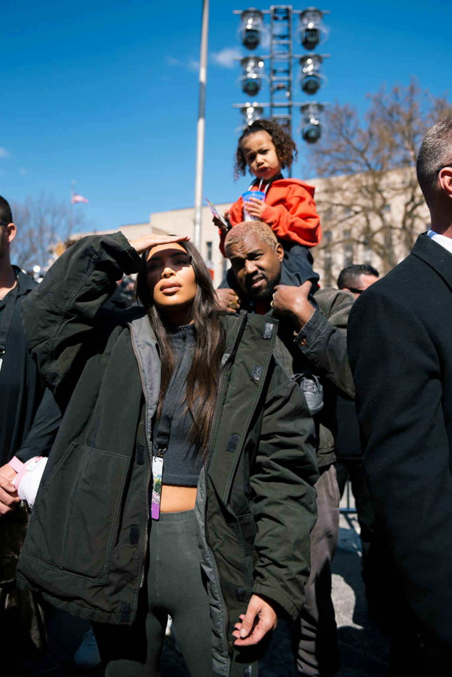 Kim Kardashian and Kanye West with daughter North