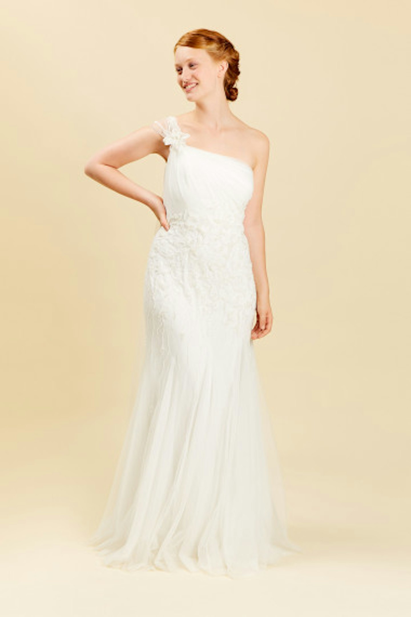 Pronovias, One Shoulder Beaded Gown, WAS £1,000, NOW £800