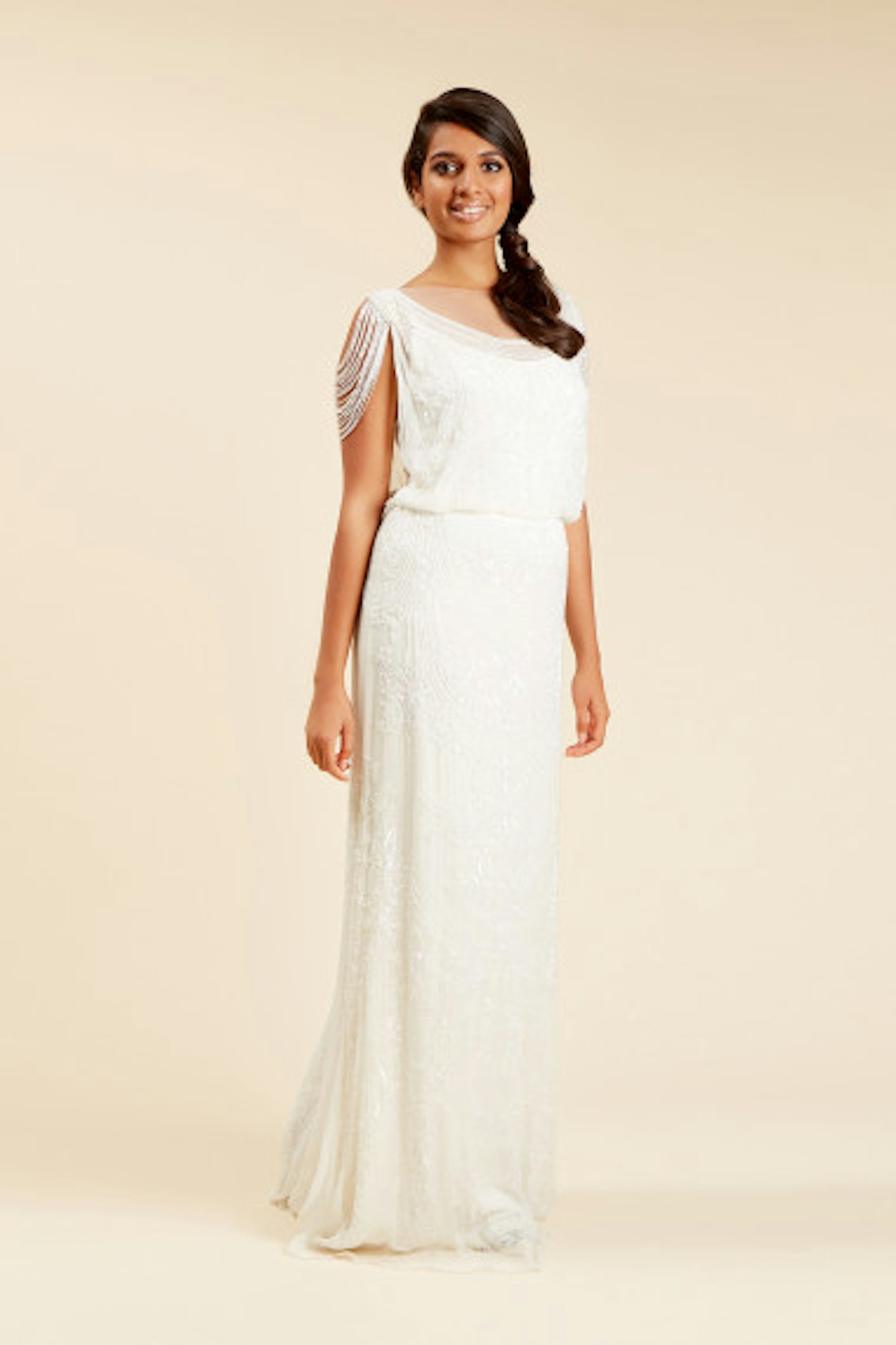 Reem Acra, A-Line Embellished Dress with Cape Sleeves, WAS £7,300, NOW £5,160