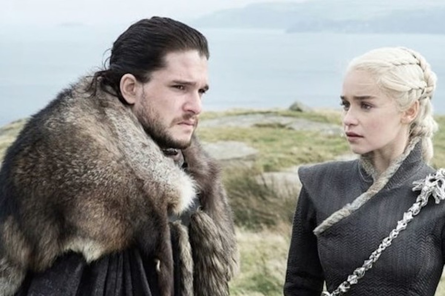 Kit with his co-star Emilia Clarke as Daenerys Targaryen