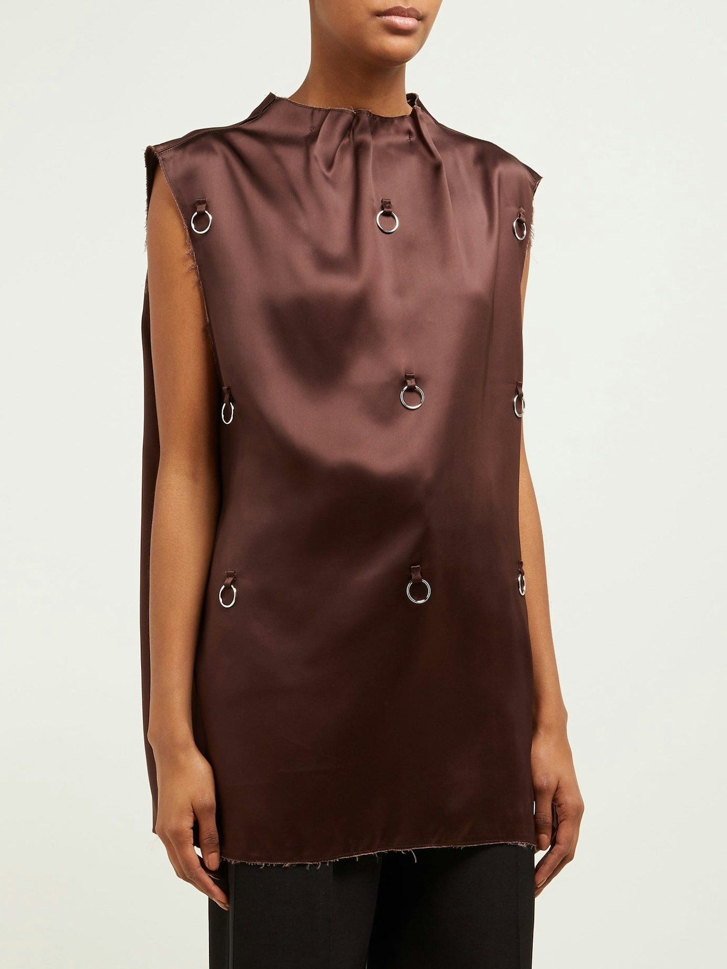 Raf Simons, O Ring-Embellished Satin Tank Top, WAS £610, NOW £305