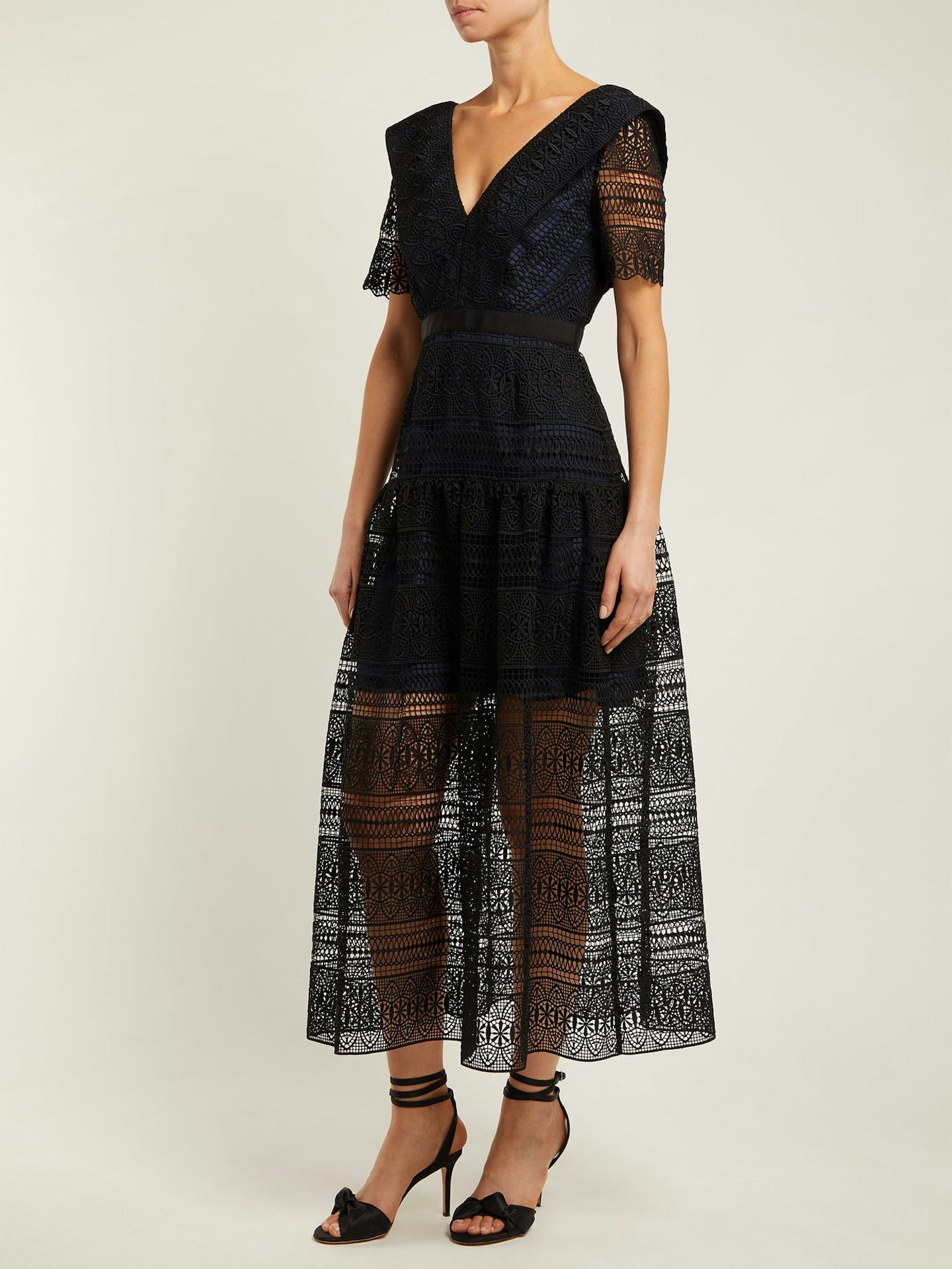 Self Portrait, Lace Midi Dress, WAS £330, NOW £198