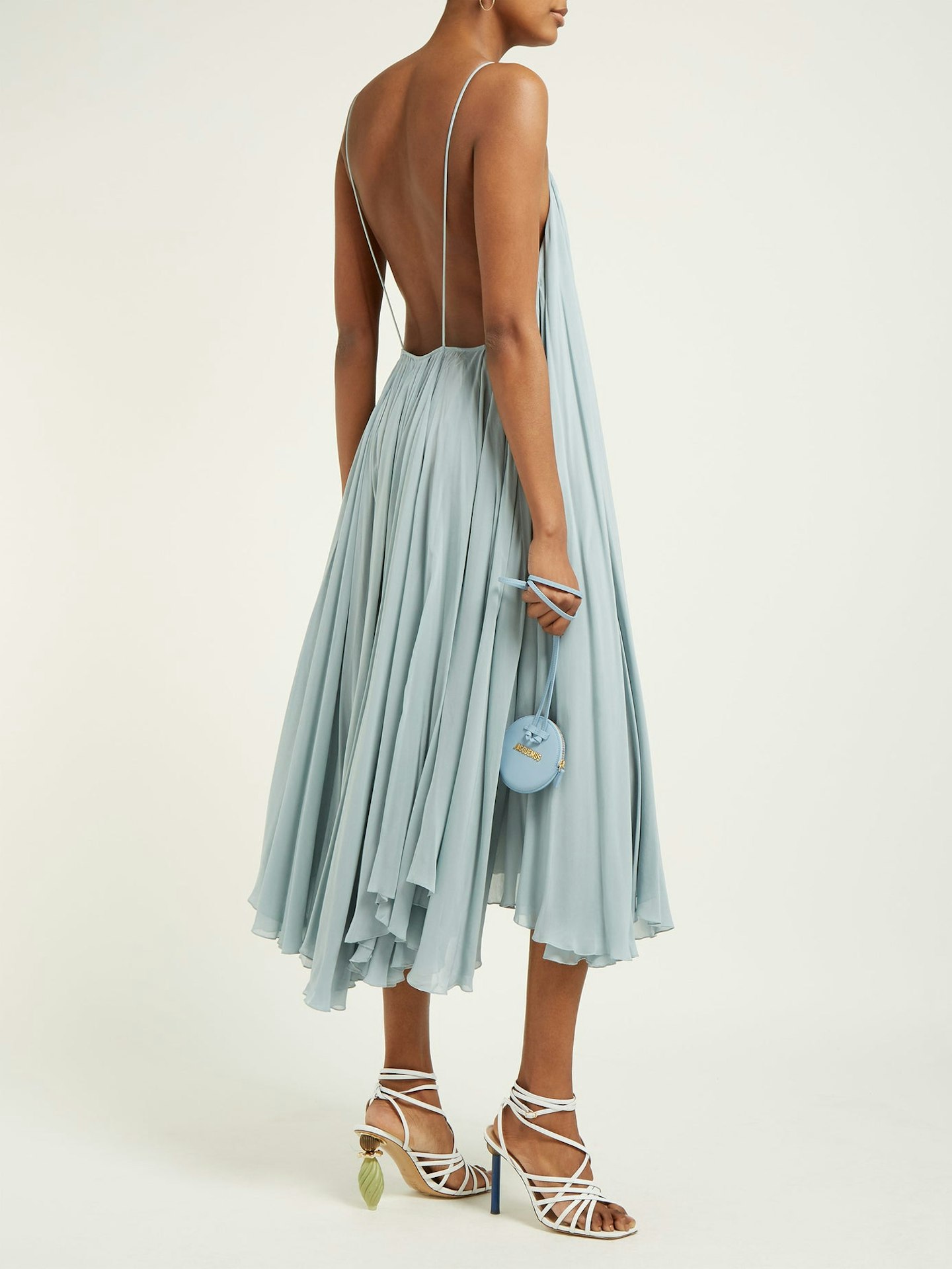 Jacquemus, Bellezza Low-Back Chiffon Midi Dress, WAS £800, NOW, £480