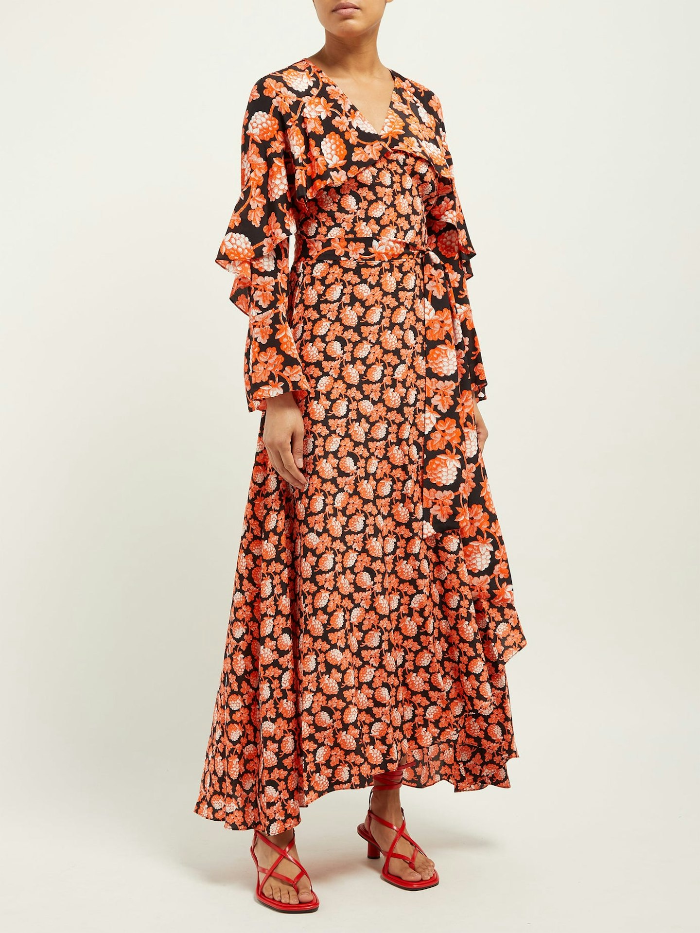 Diane Von Furstenberg, Isla Berry-Print Silk Wrap Dress, WAS, £588, NOW, £294