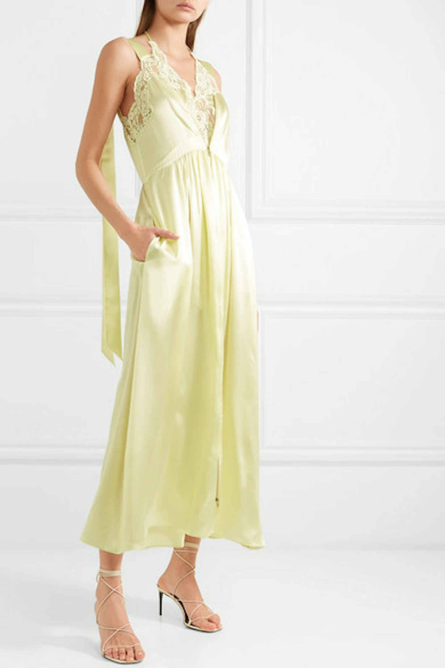 Stella McCartney, Lace-Trimmed Silk-Satin Midi Dress, £1,260