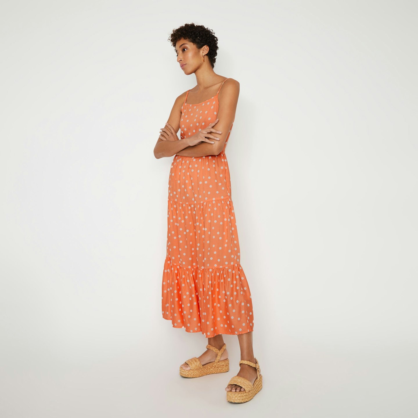 Warehouse polka dot dress