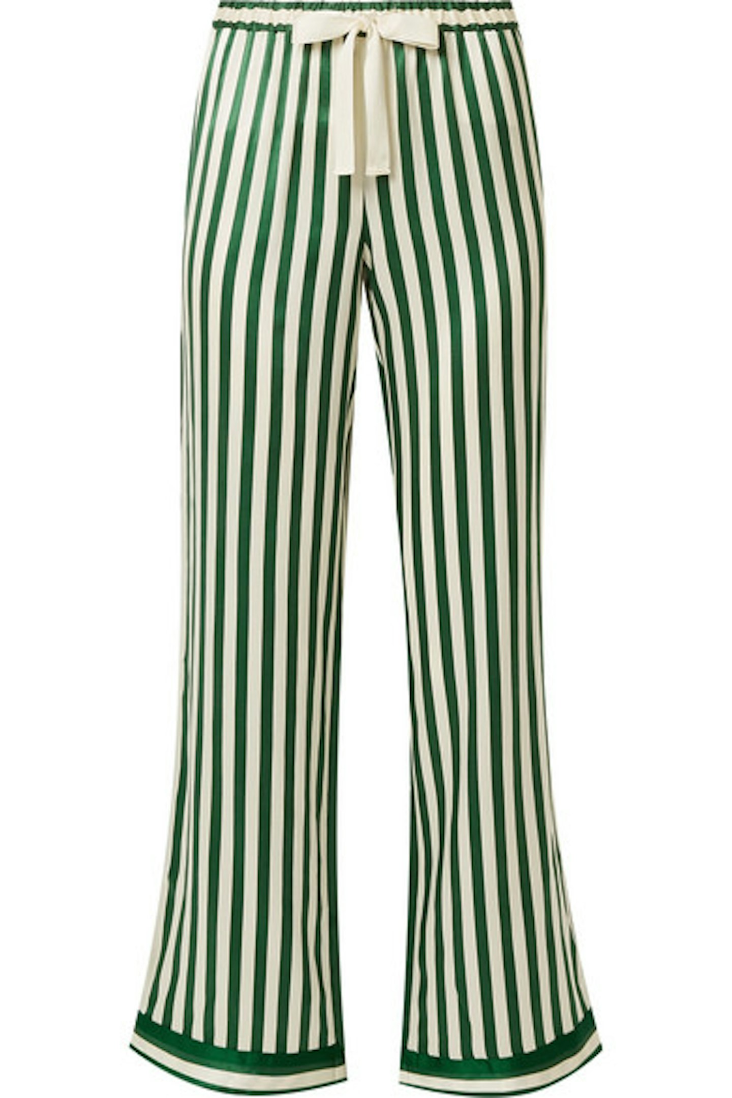 Morgan Lane, Striped Silk-Charmeuse Pyjama Trousers, £255