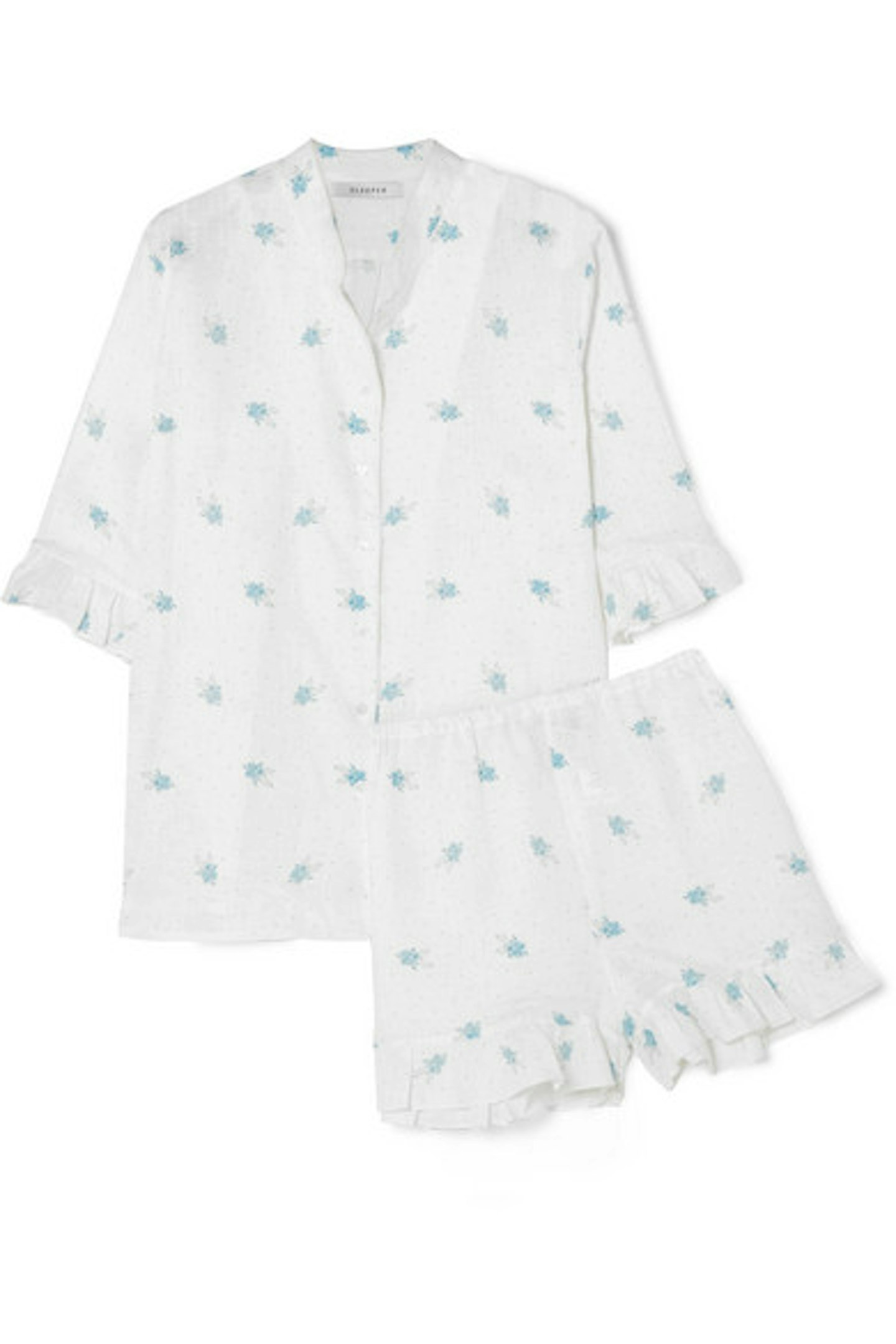 Sleeper, Ruffled Floral Print Pyjama Set, £199