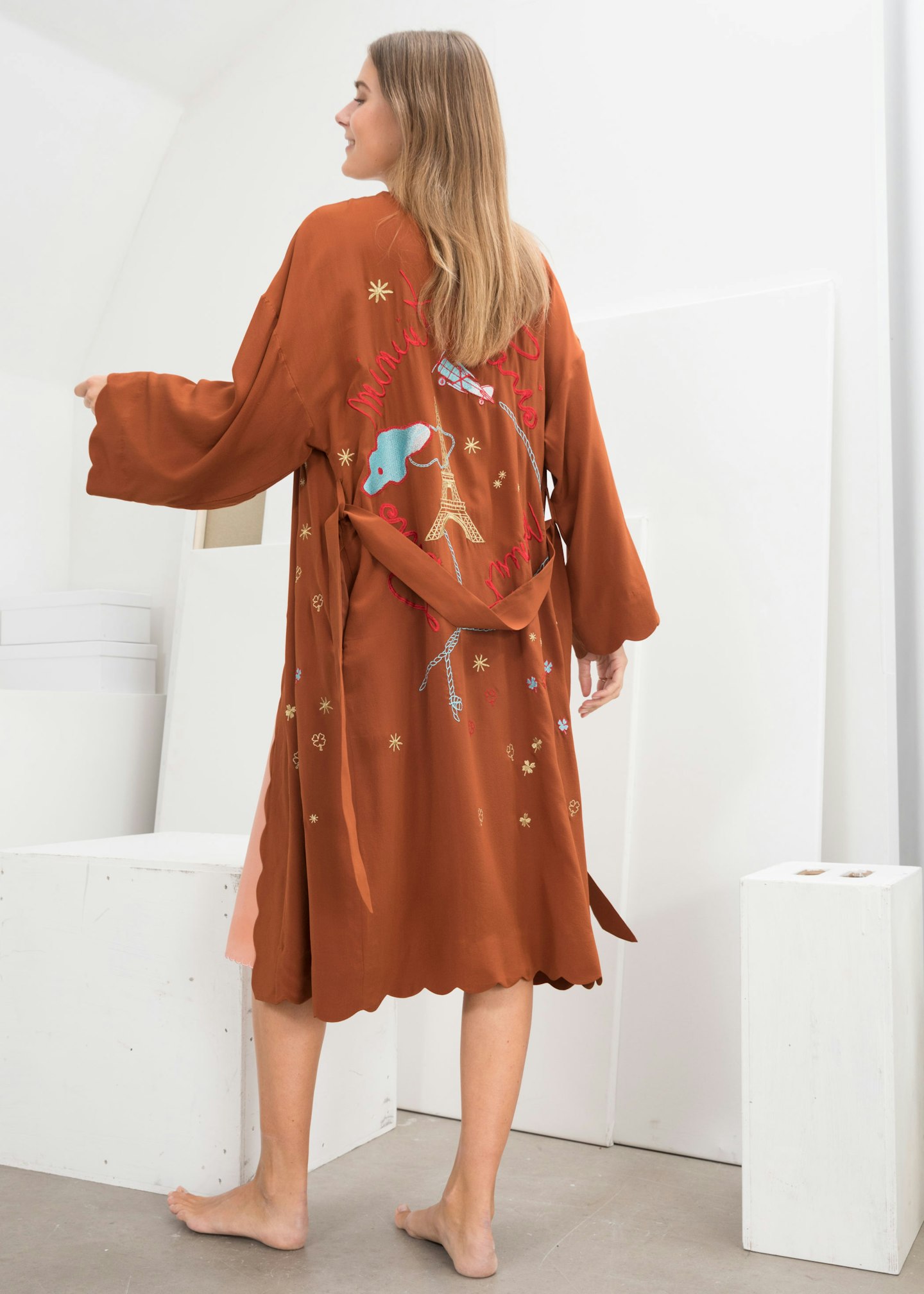 & Other Stories, Scalloped Silk Kimono Robe, £169