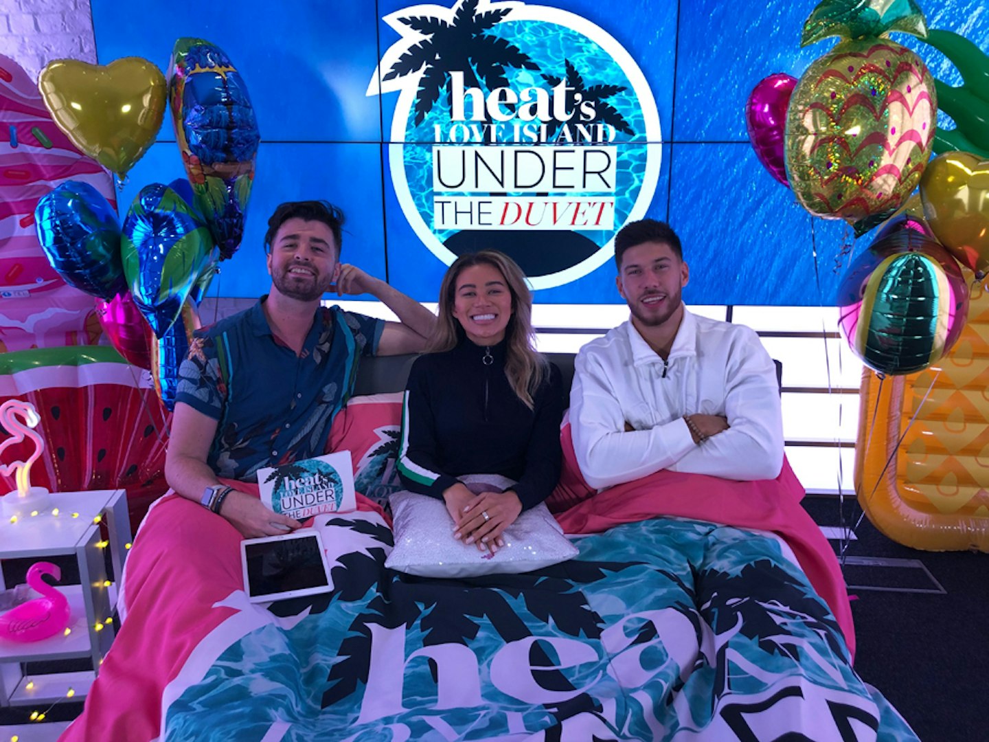 Love Island's Montana Brown and Jack Fowler with heat Radio's Jordan Lee