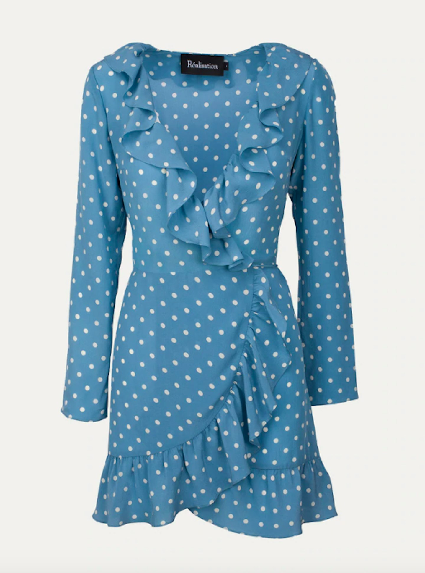 Blue Polka Dot Ruffle Dress, £185