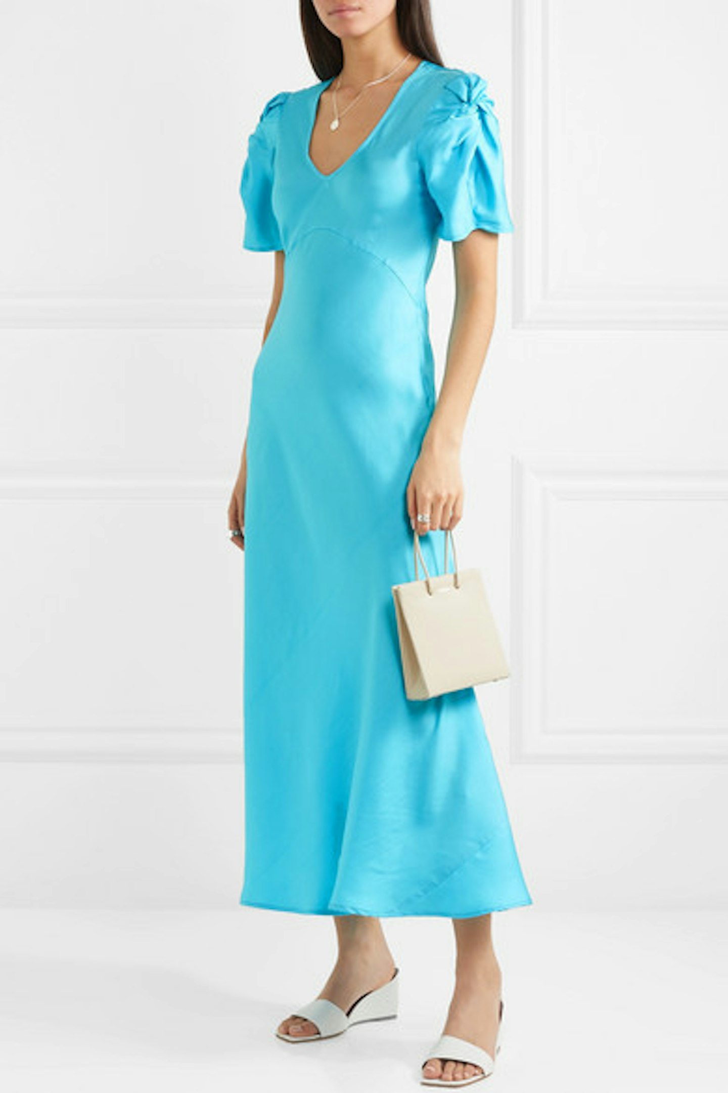 Maggie Marilyn + Net Sustain, Knotted Silk-Twill Midi Dress, £440