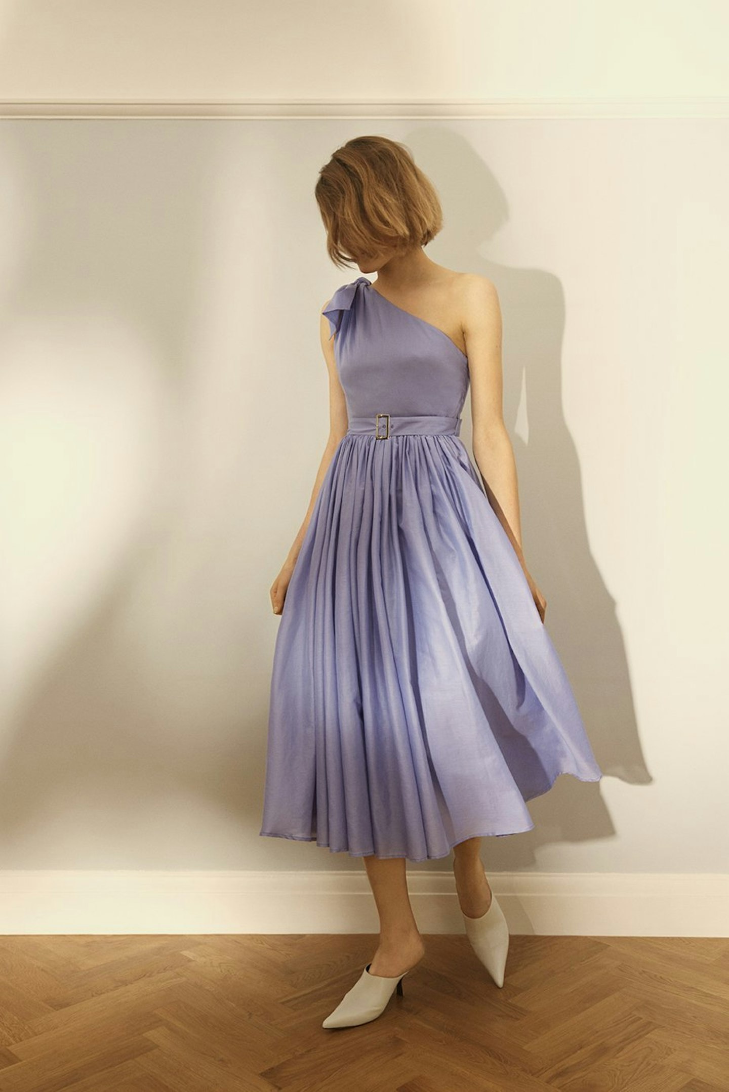 Lavender One Shoulder Midi Dress, £325