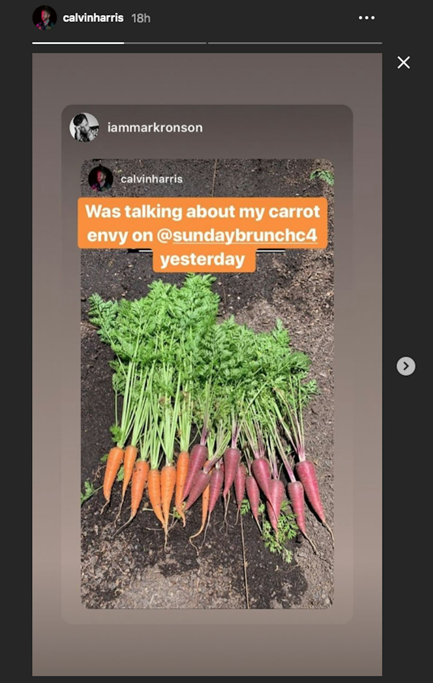Calvin Harris Instagram Story