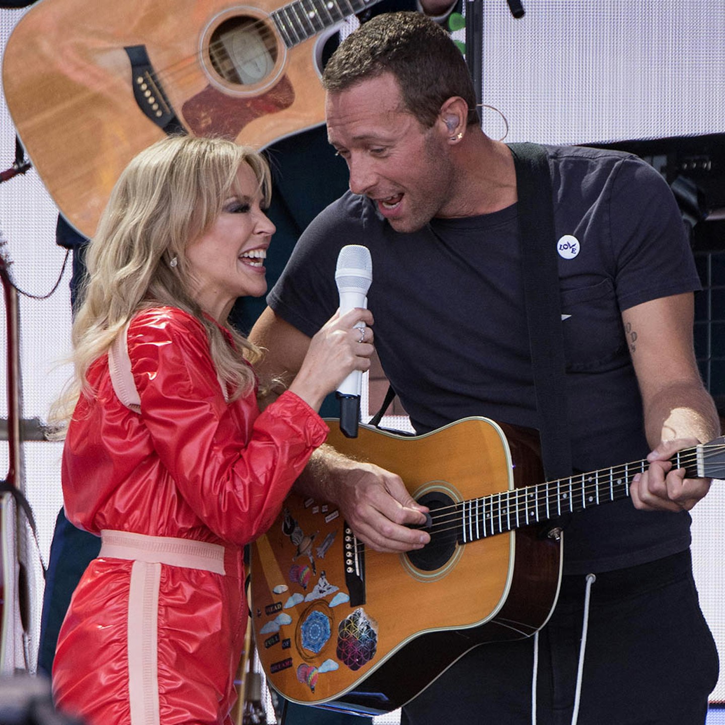 Kylie and Coldplay's Chris Martin sang together at Glastonbury