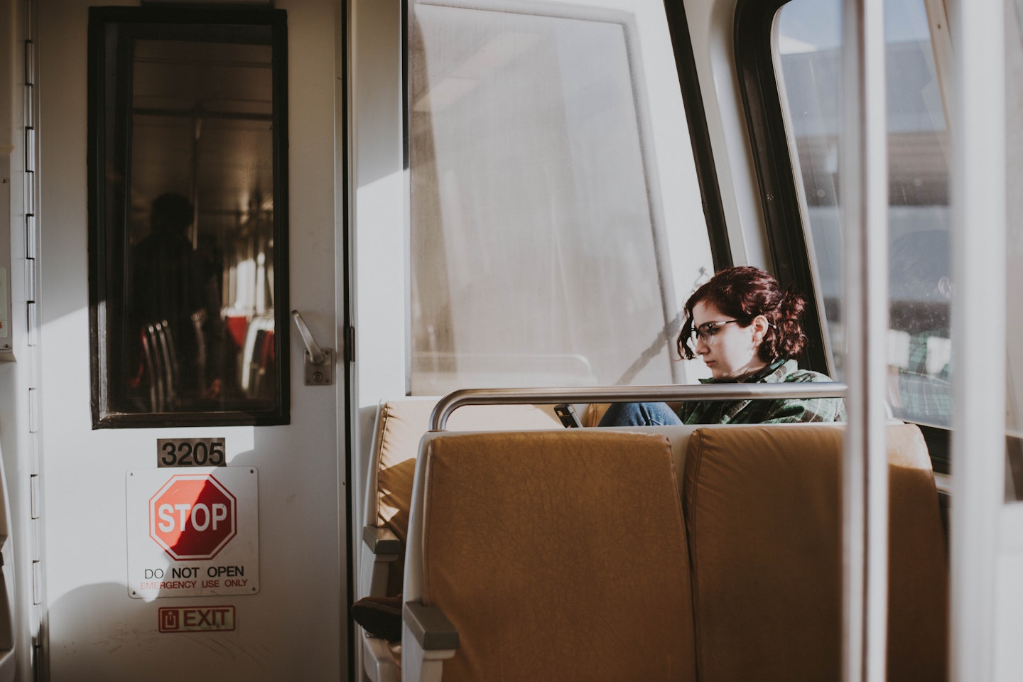 woman on a train