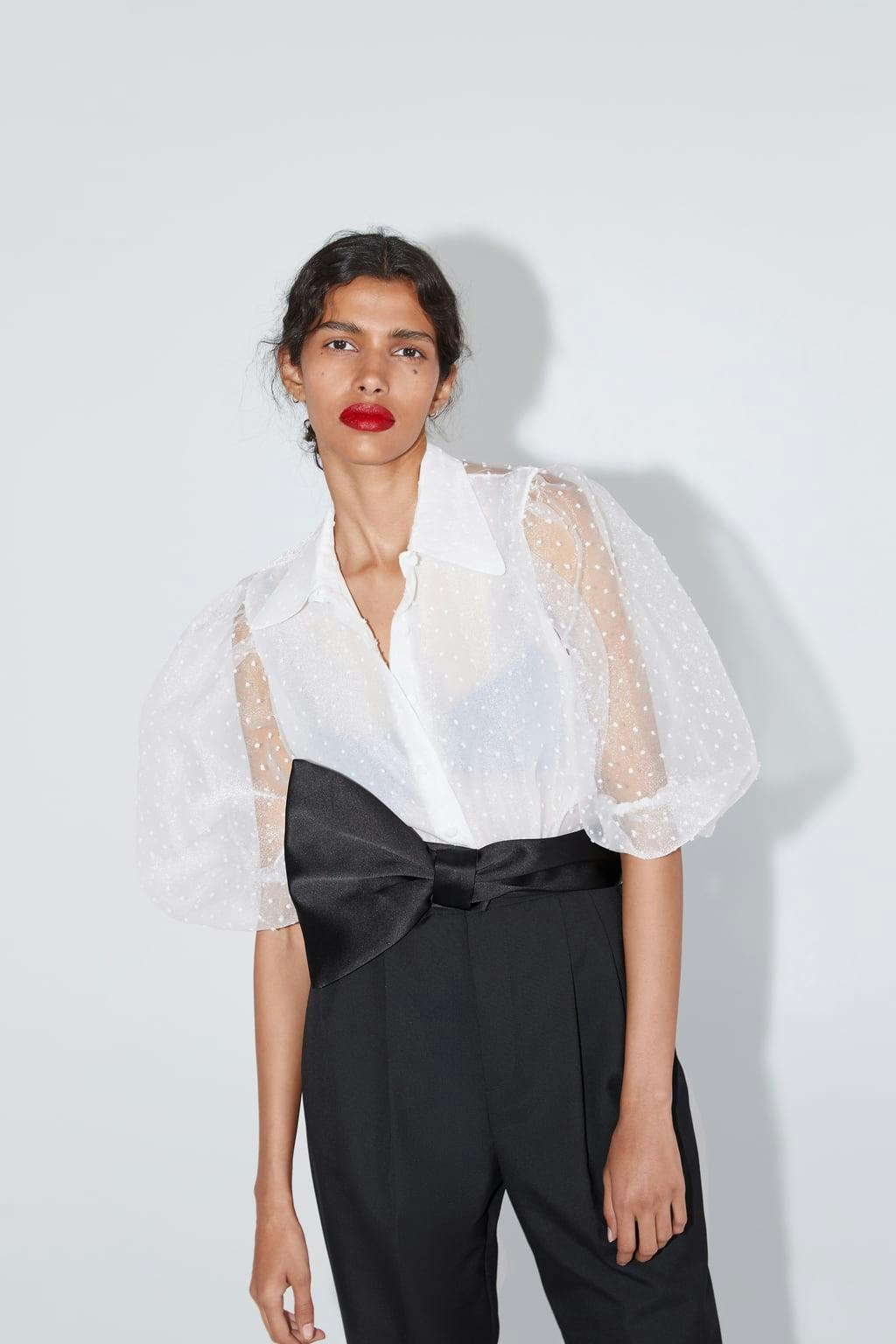 zara organza shirt