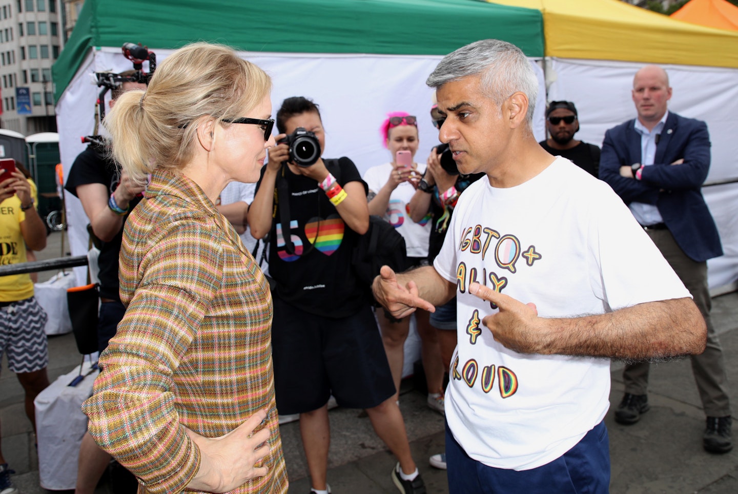 Renu00e9e Zellweger and Sadiq Khan pride 2019