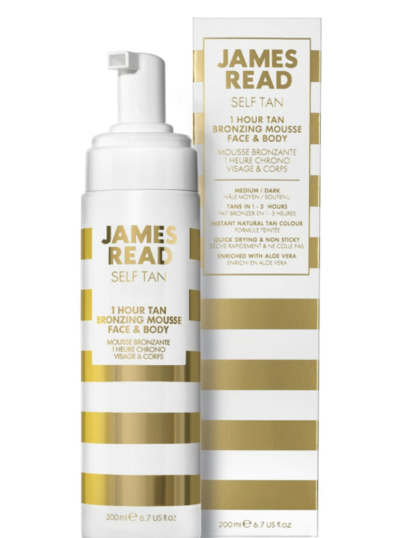 JAMES READ 1 Hour Express Bronzing Mousse for Face & Body 200ml, Amazon