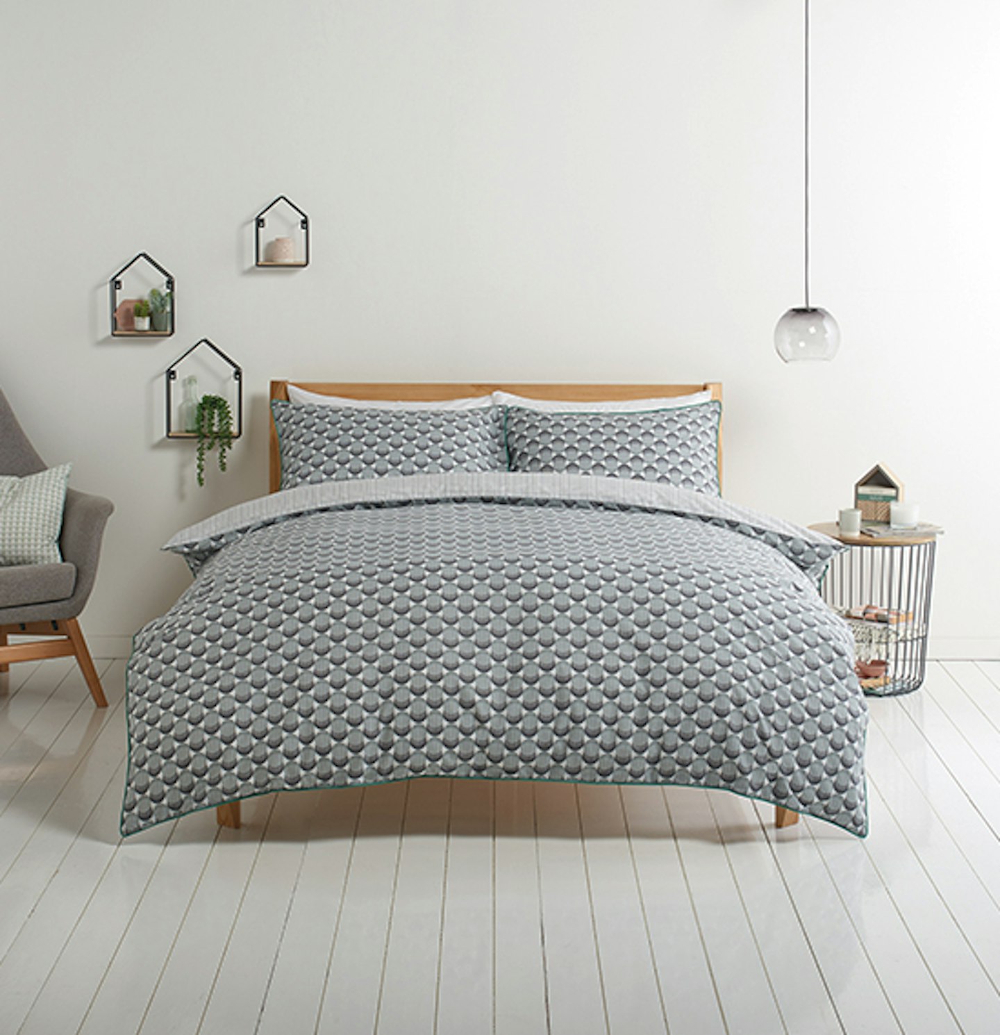 Sainsbury's Home Monochrome Circles Printed Bed Linen, Single, 18