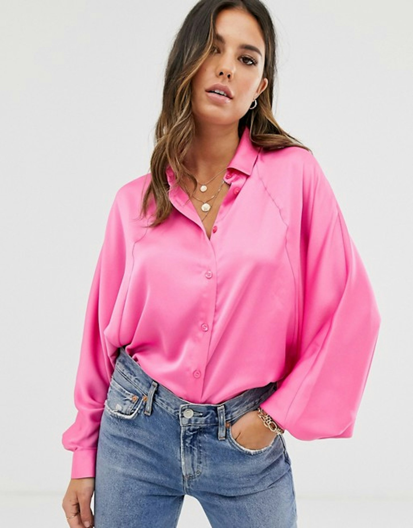 ASOS, Satin Shirt With Batwing Sleeves, £28