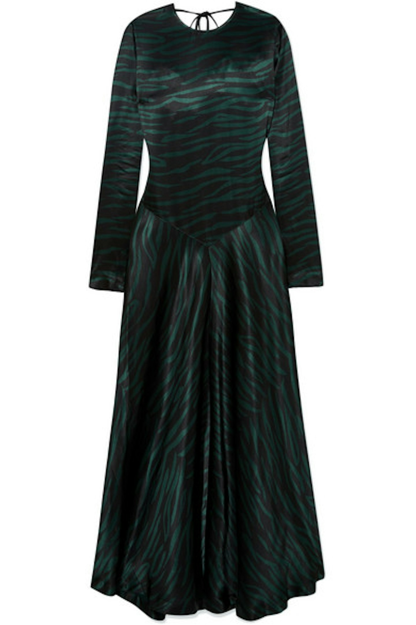 Ganni, Printed Satin Maxi Dress, WAS £320, NOW £96