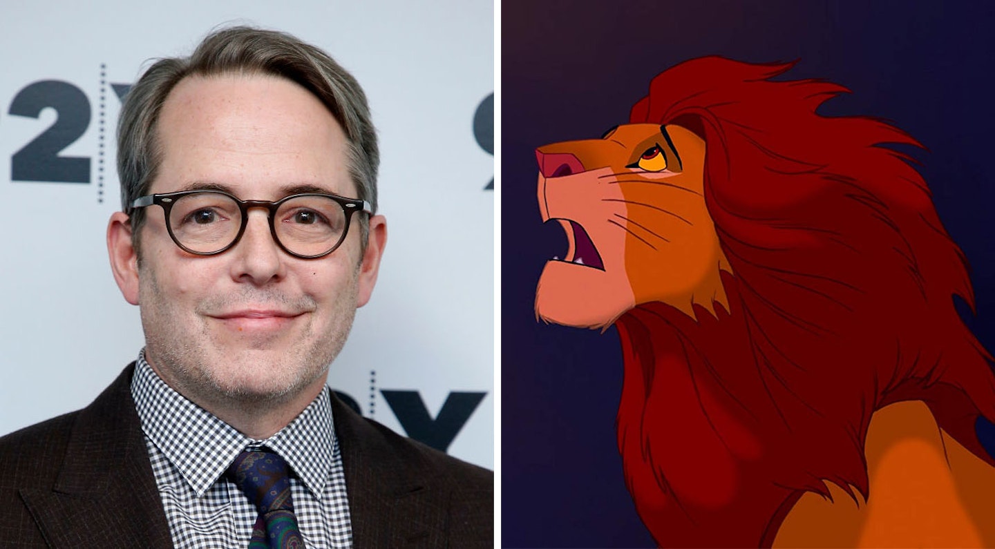 Matthew Broderick and Simba from The Lion King
