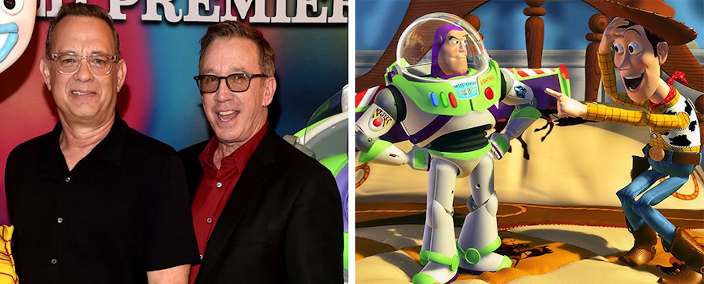 Tom Hanks and Tim Allen and Woody and Buzz Lightyear from Toy Story