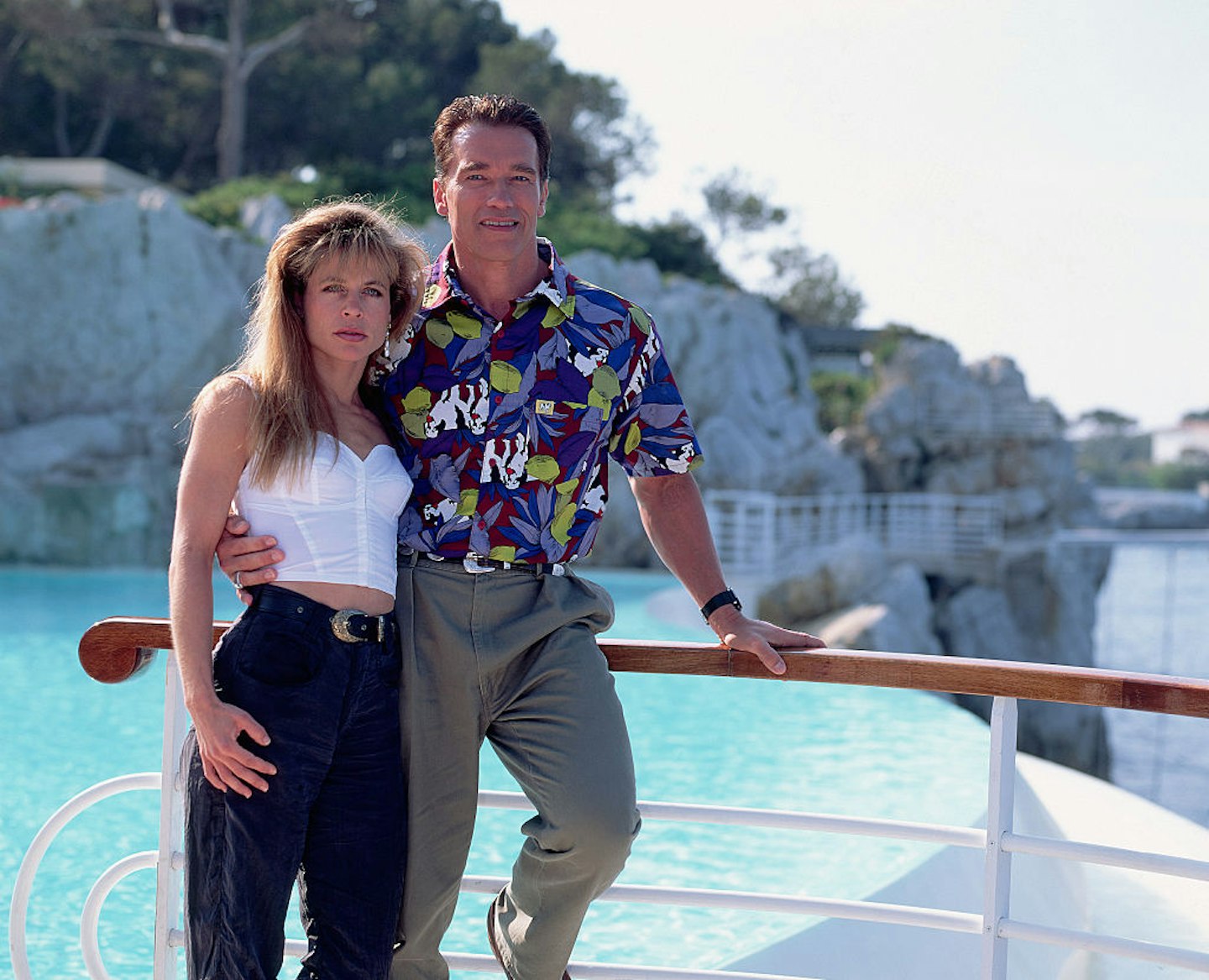 Linda Hamilton and Arnold Schwarzenegger