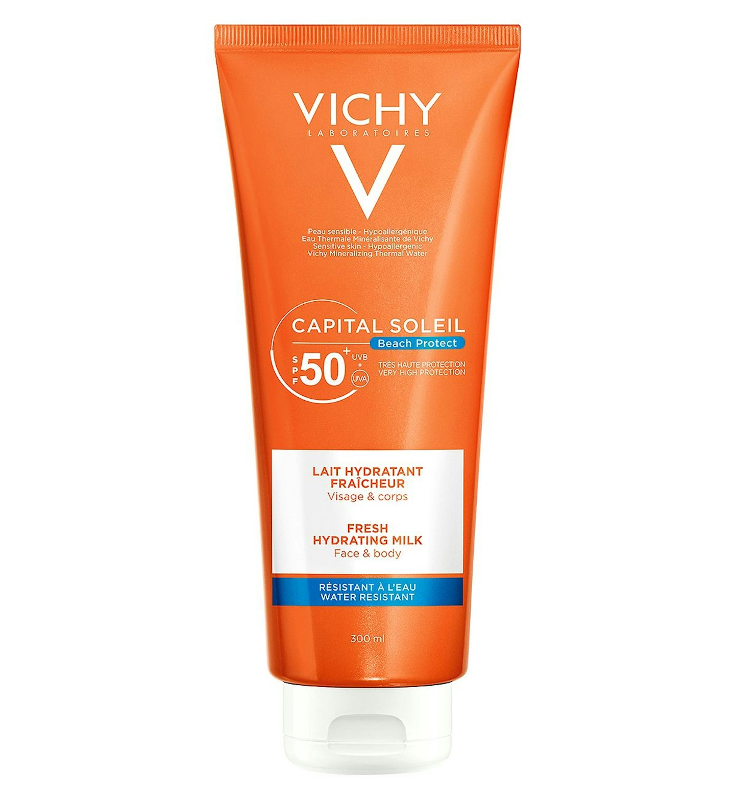 Vichy Ideal Soleil Face & Body Sun Protection Milk SPF50, £14.25 from Boots