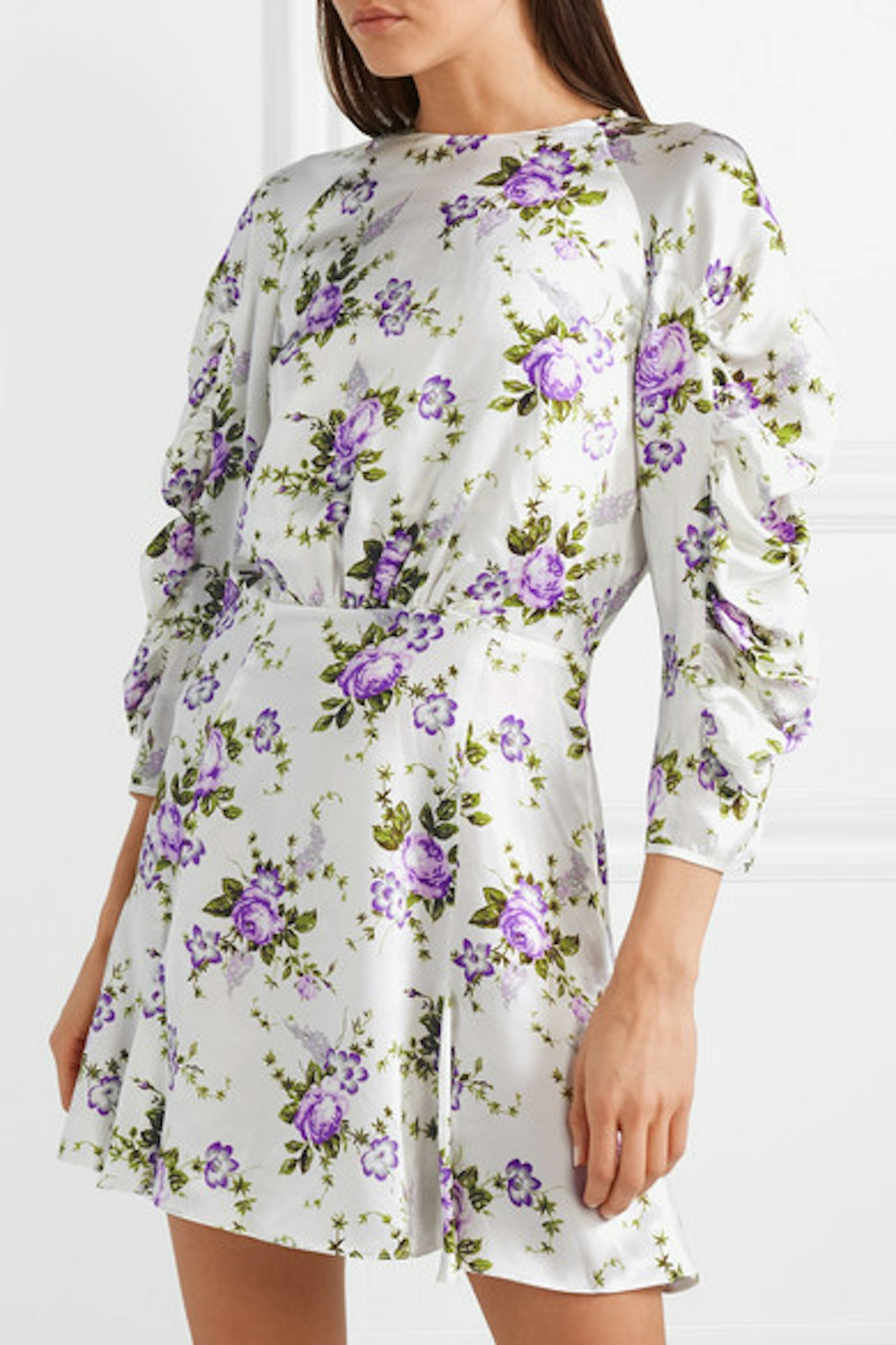 Ruched Floral Print Mini Dress, WAS £500, NOW £250.01