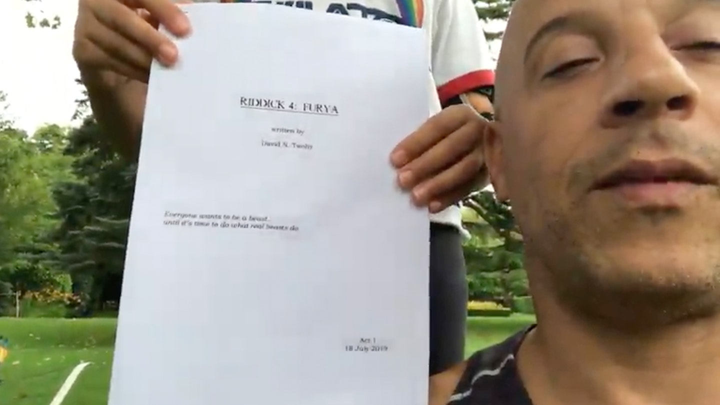 Vin Diesel reveals Riddick 4 script