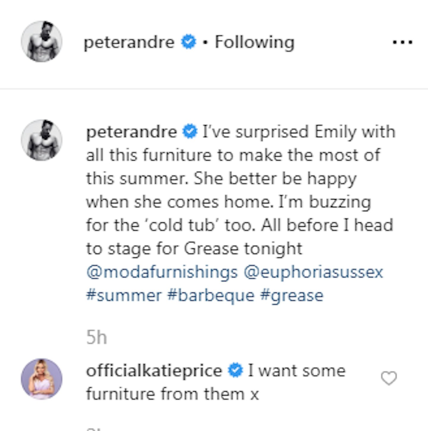 Peter Andre Instagram