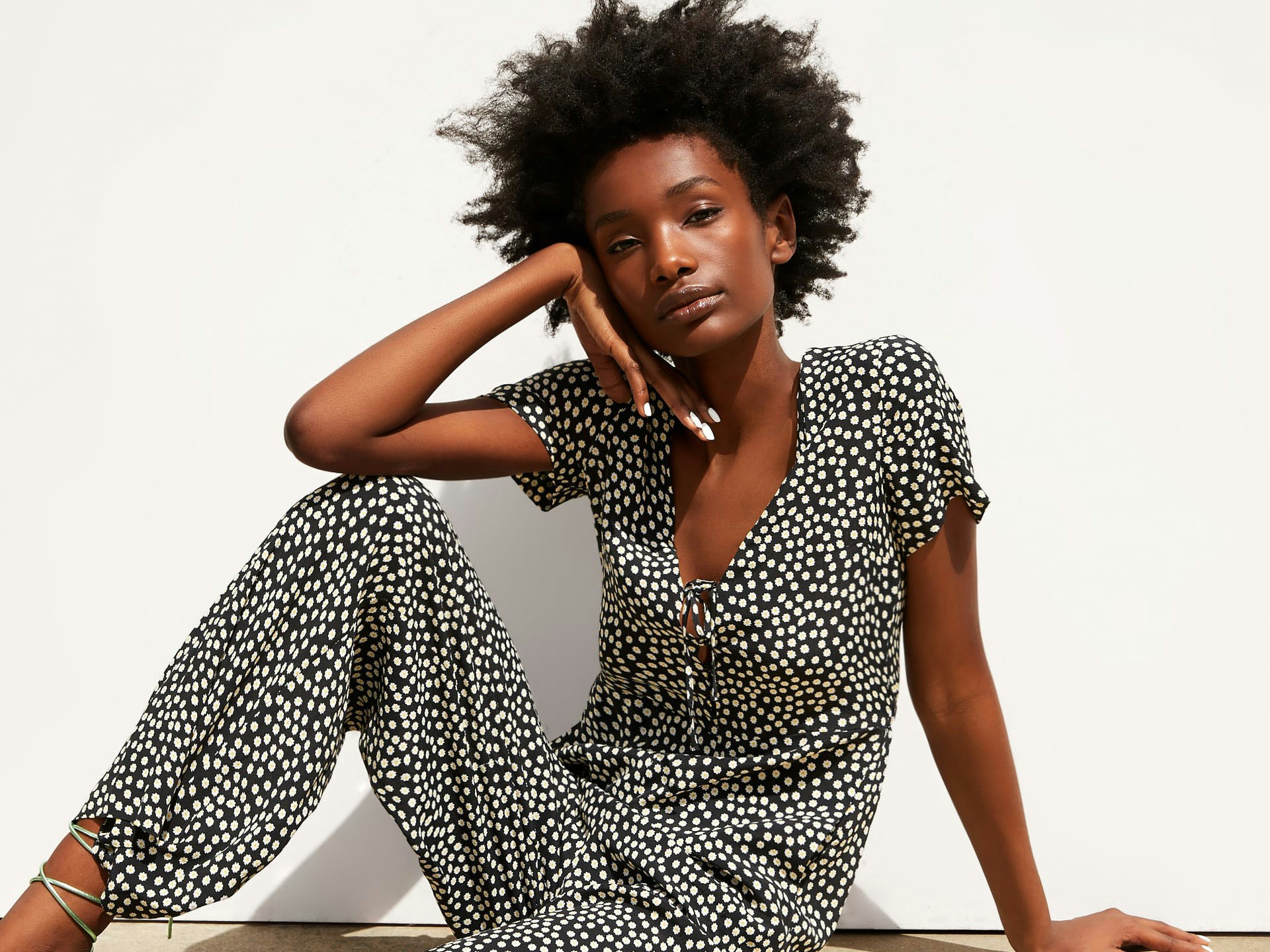 Zara - Polka Dot Shirt - Ecru Black - Women