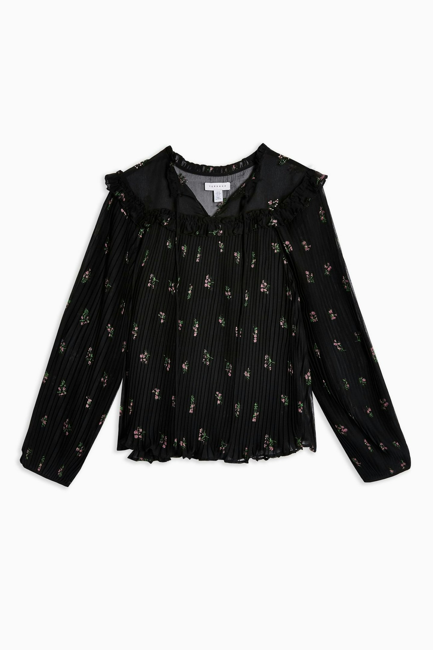 Topshop, Embellished Floral Pleated Blouse, £29