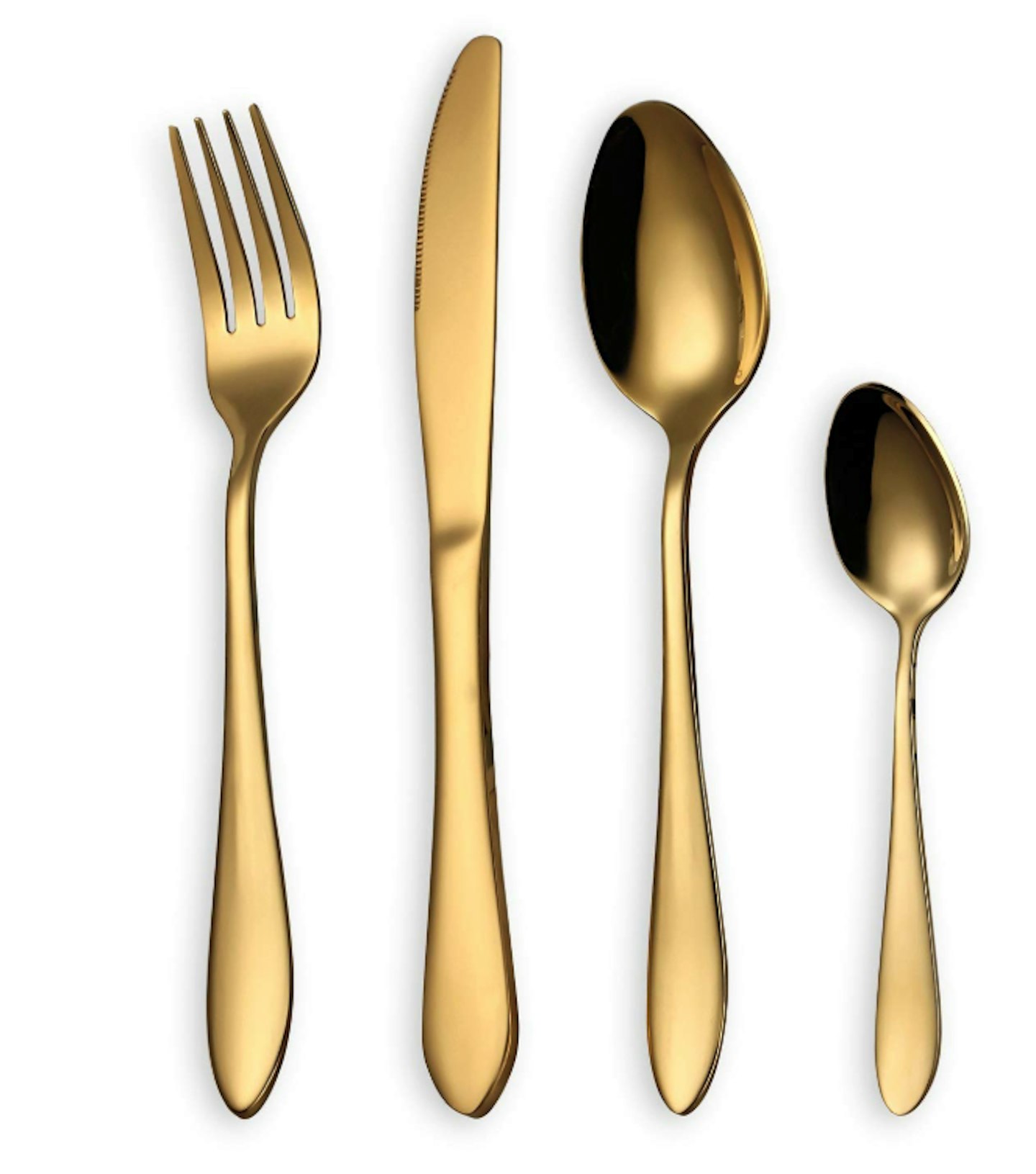 HOMQUEN 24-Piece Dining Gold Cutlery Set, £22.99