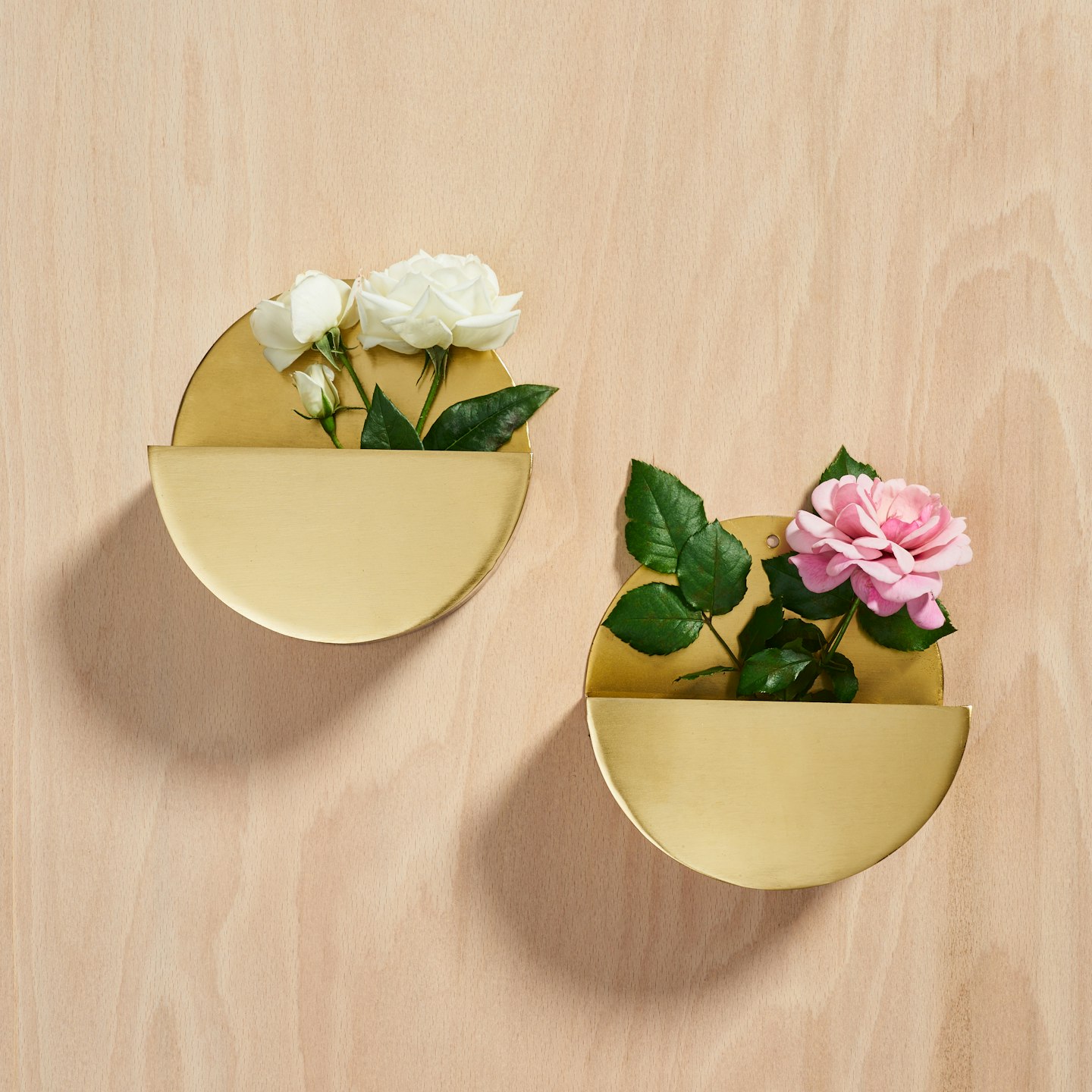 2 Brass Hanging Planters from Made