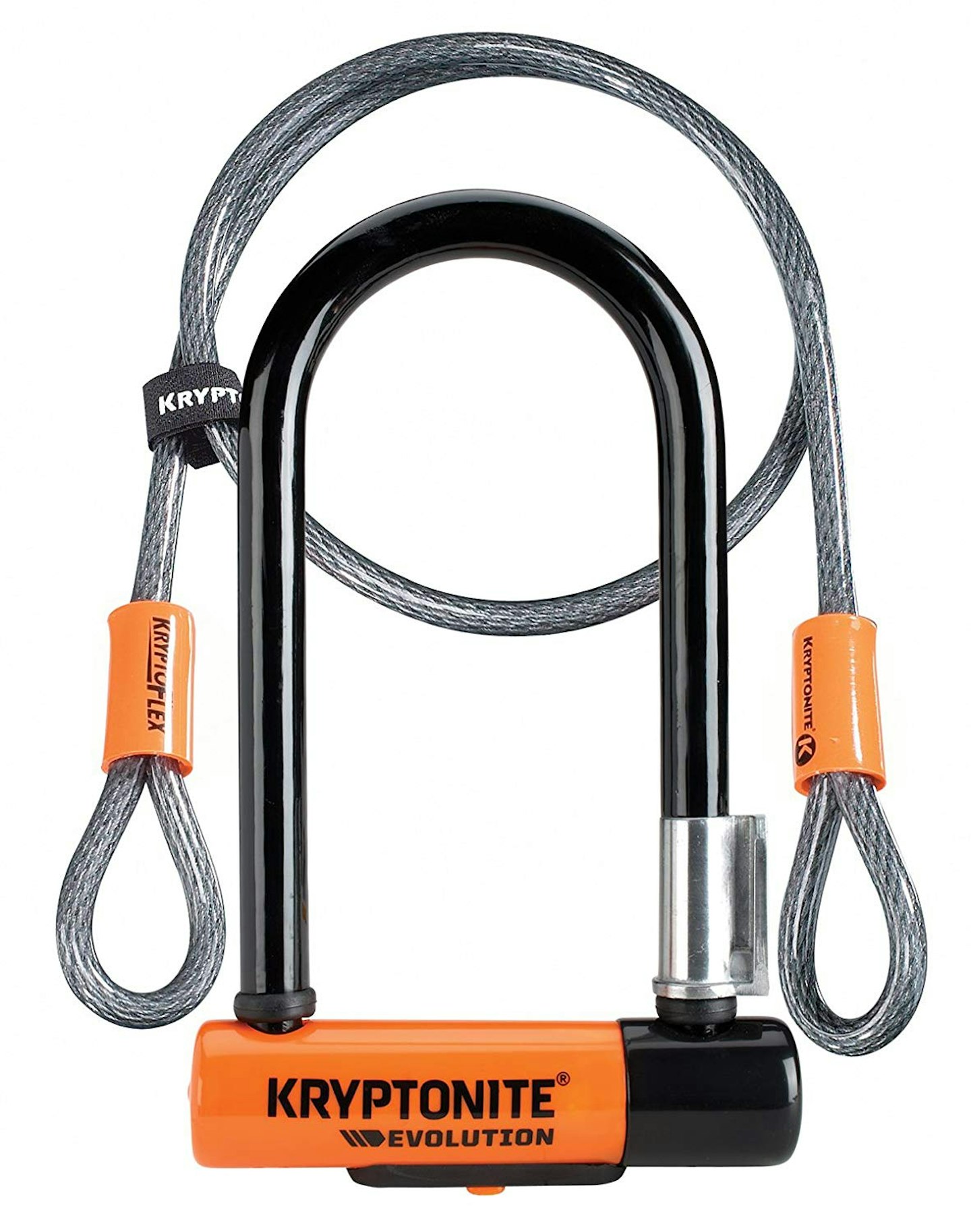 Kryptonite Evolution Mini-7 Bicycle U-Lock w/ 4u2019 KryptoFlex Double Loop Cable, £32.29
