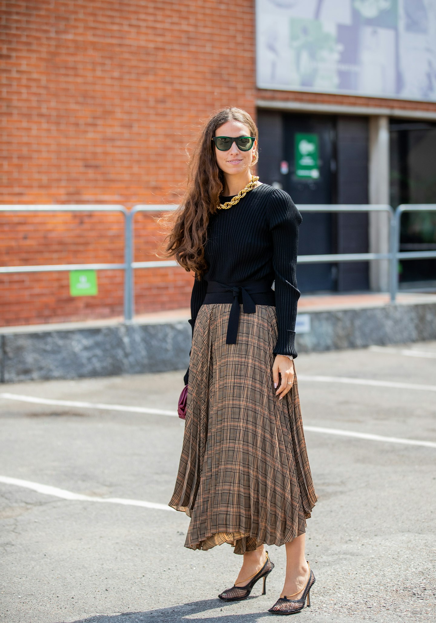Erika Boldrin wearing Bottega Veneta pumps