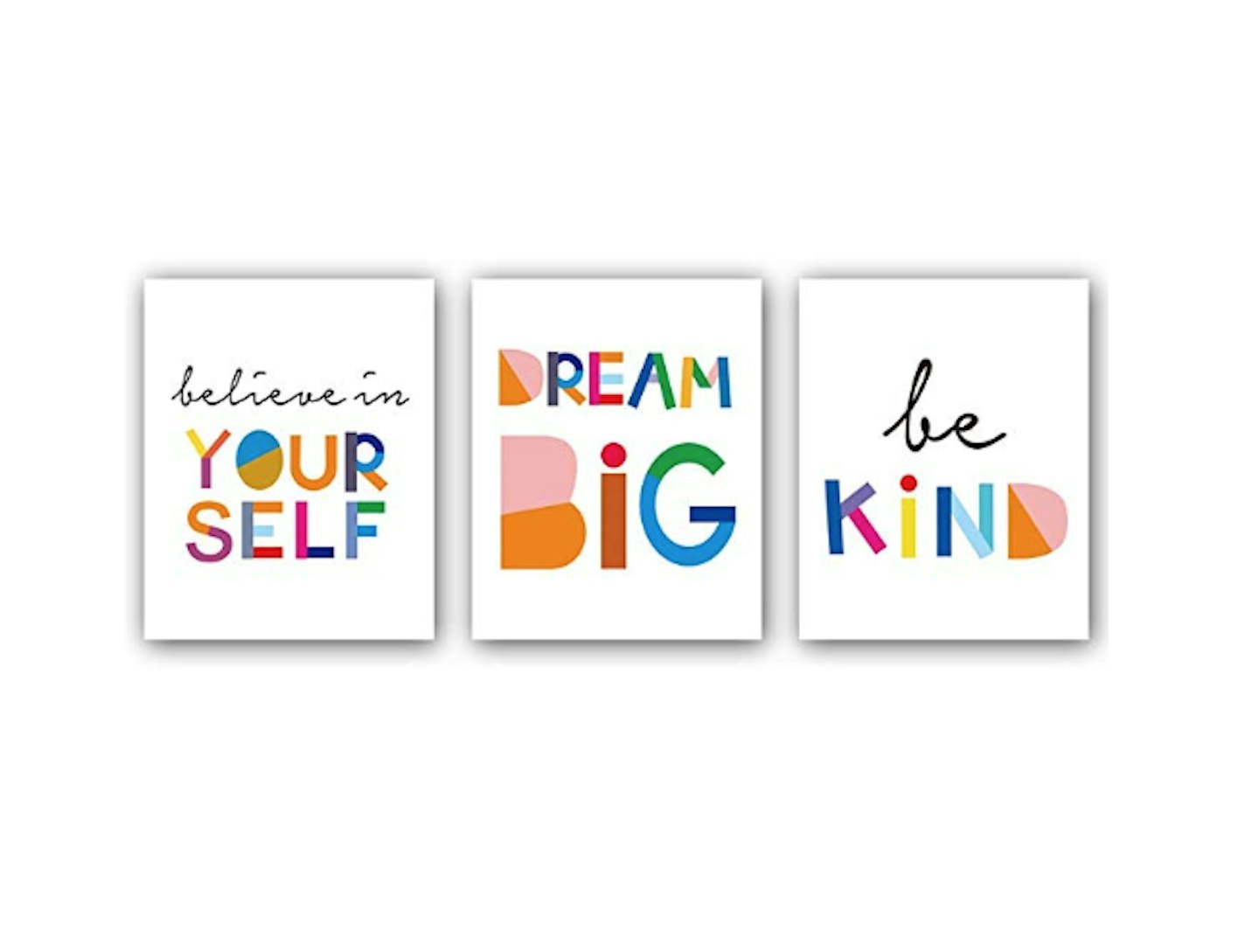 Watercolor Words Set of 3 Canvas Painting, 11.06