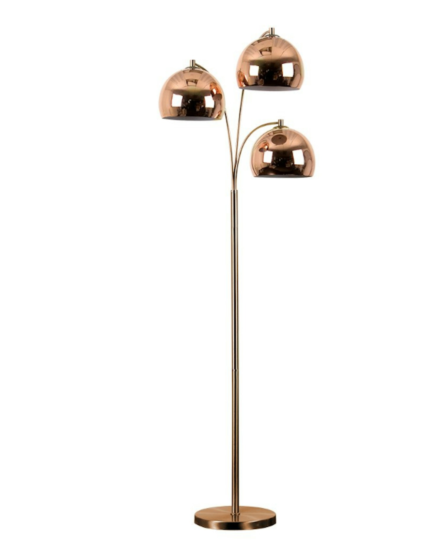 Three Way Polished Copper Floor Lamp, 78.99