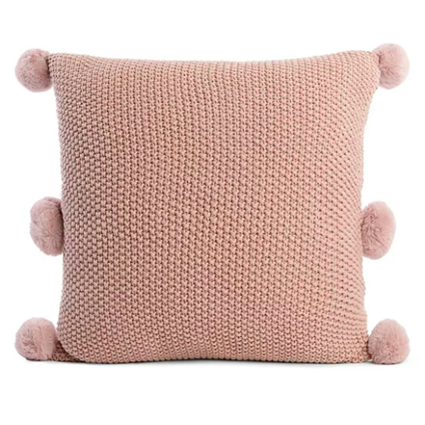 Pink pom pom cushion, £10